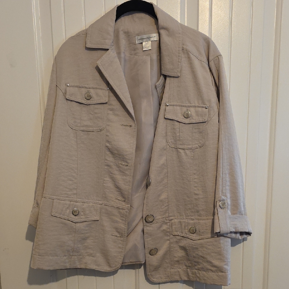 Christopher & Banks Light Tan Shirt Jacket